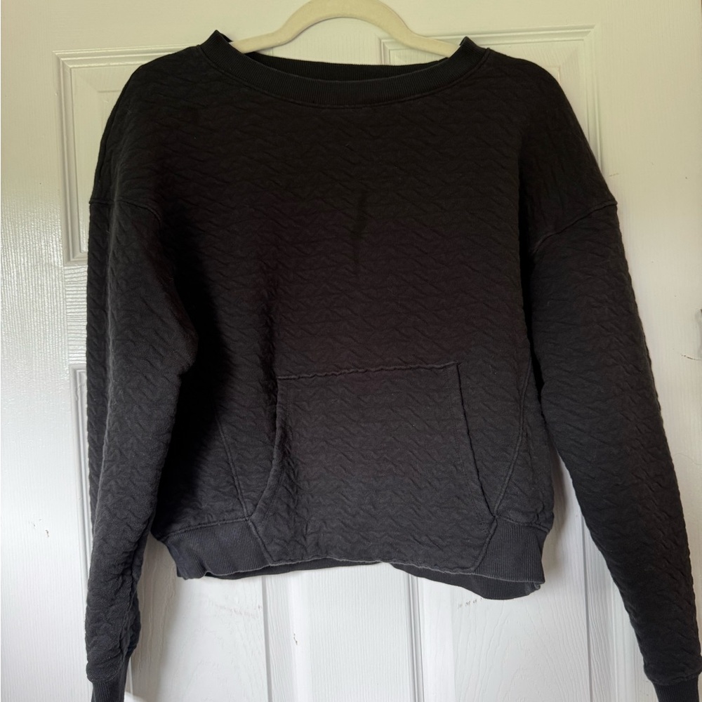 Women's Black Quilted Sweatshirt